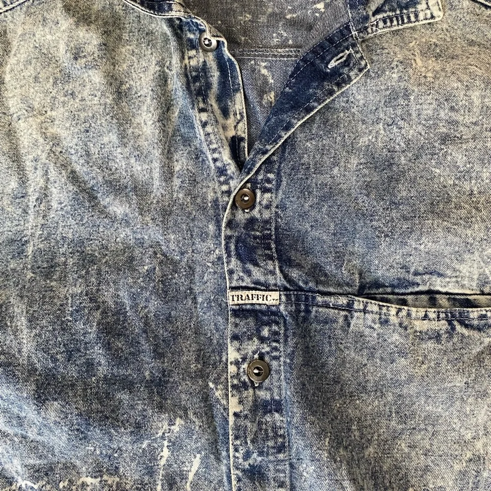 Vintage Traffic 90’s Acid Wash Denim Shirt - Picture 3 of 5